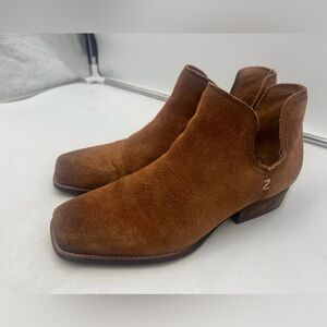 Ladies Womens sz 7.5 Zodiac tan brown suede ankle booties boots